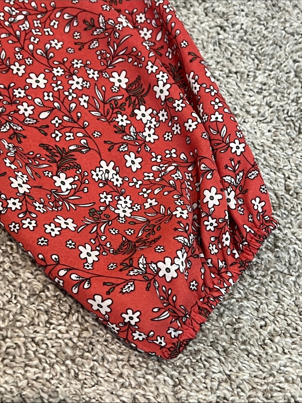 Max Studio 1X Coral Floral Peasant Blouse | Ruffle Split Neck Boho Top Plus Size - Picture 13 of 16